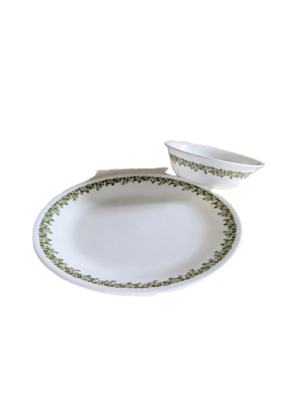 VTG Corelle Spring Blossom Crazy Daisy 2 Pc Set Dinner Plate Cereal Soup Bowl